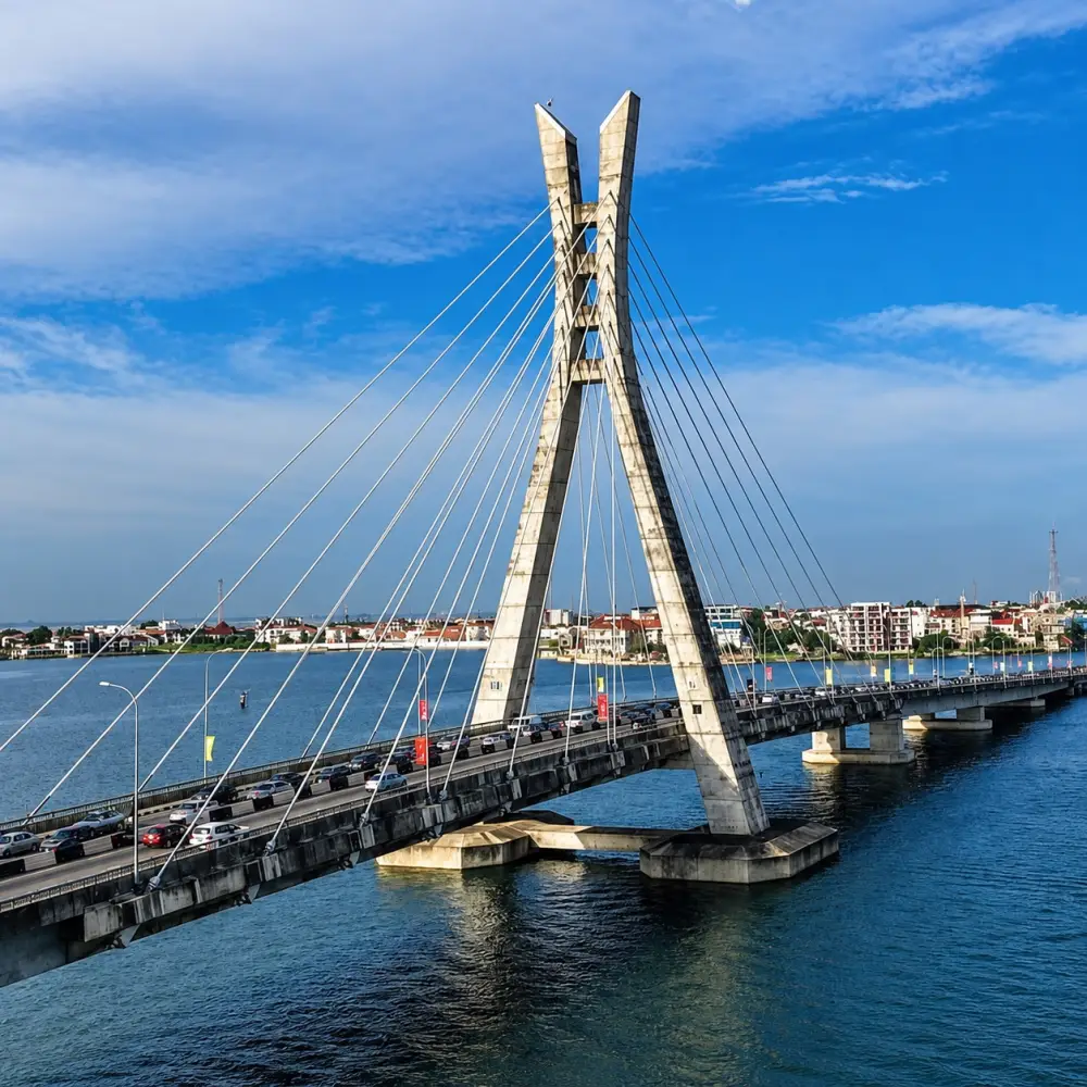 Lagos lagoon and bridge